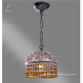 modern bowl shape ceiling lamp chandelier lighting fixtures with amber crystal pendant